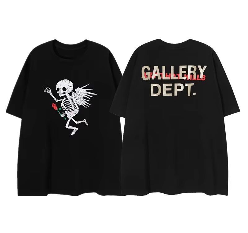 Streetwear Brand Clothing - スカルエンジェルハイエンドファッションブランド Tシャツコットングラフィック Tシャツ男性女性夏ストリートウェア