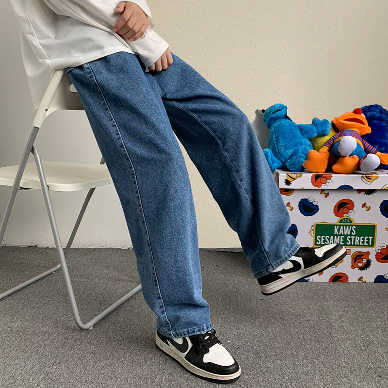 Streetwear Brand Denim - 2026年新作ストリートウェアルーズジーンズ メンズ 韓国スタイル ファッション ルーズストレート ワイドレッグパンツ