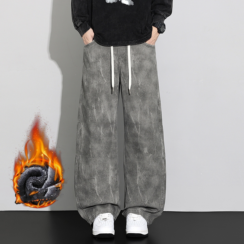 Streetwear Brand Clothing - 2026 メンズルーズコットンパンツファッションブランド衣類男性ストレートカジュアルフリースパンツプリントヴィンテージストリートウェア暖かいパンツ
