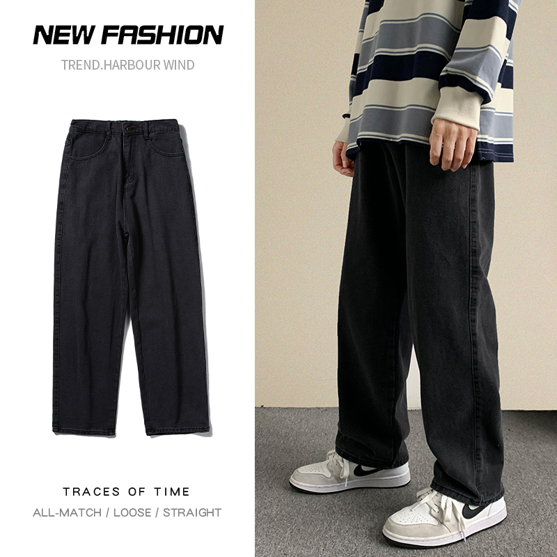 新しいストリートだぶだぶのジーンズ男性韓国のファッションルー - Streetwear Brand Denim のレビューと価格